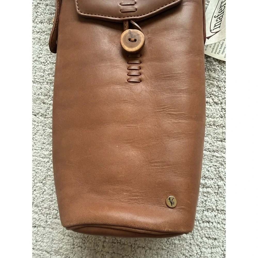 Vinaferro Genuine Leather Wine Carrier Double Brown Insulated Opener NWT Luxury